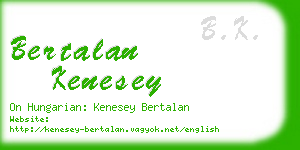 bertalan kenesey business card